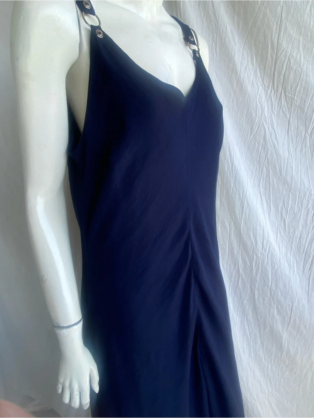 Joseph Ribkoff Navy Cocktail Dress Asymmetrical Hem Size 16 - Picture 2 of 11